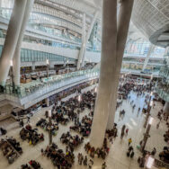 The vast waiting area of West Kowloon Station