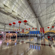 Holiday decorations at Chek Lap Kok airport